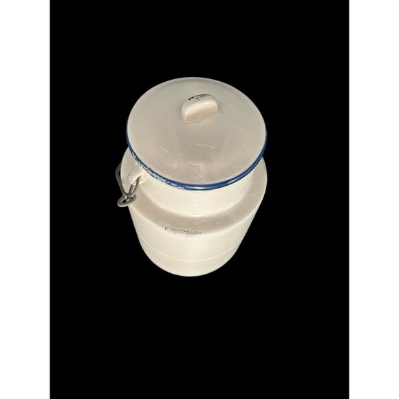 Mason Craft & More White Rustic Milk Churn Ceramic Storage Jar 8” Suction Lid - Picture 3 of 9